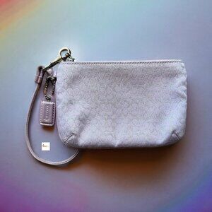 Coach Signature Optic Light Purple Wristlet Pouch